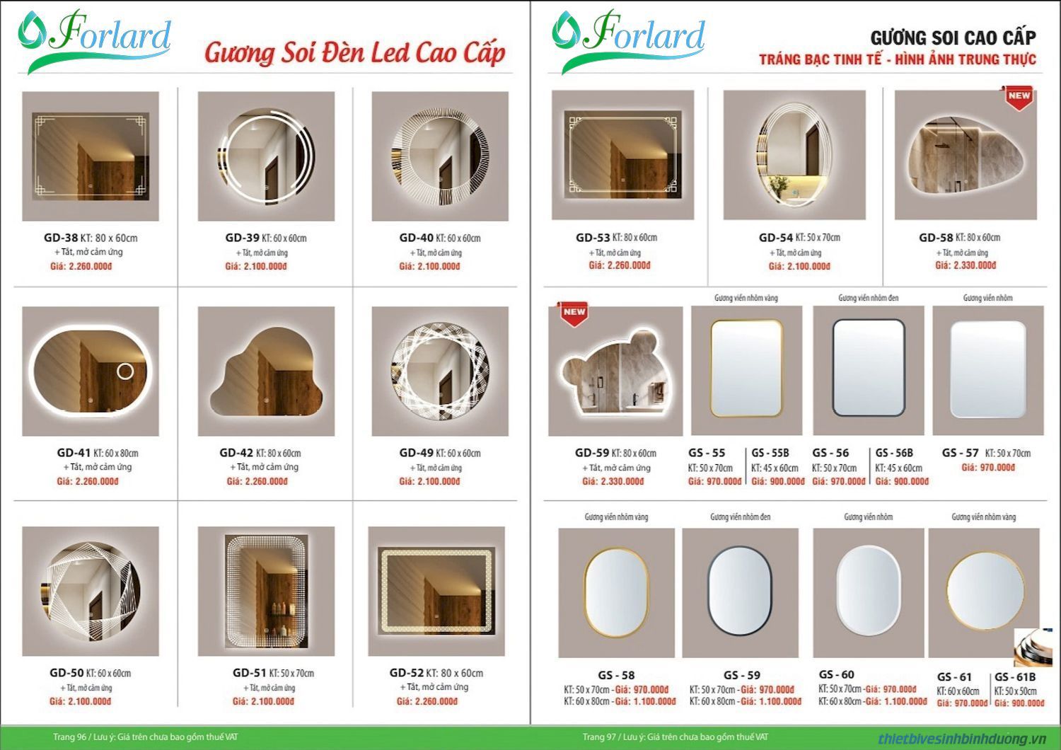 Thiết bị vệ sinh FORLARD Catalogue và Bảng giá mới nhất /Page 48